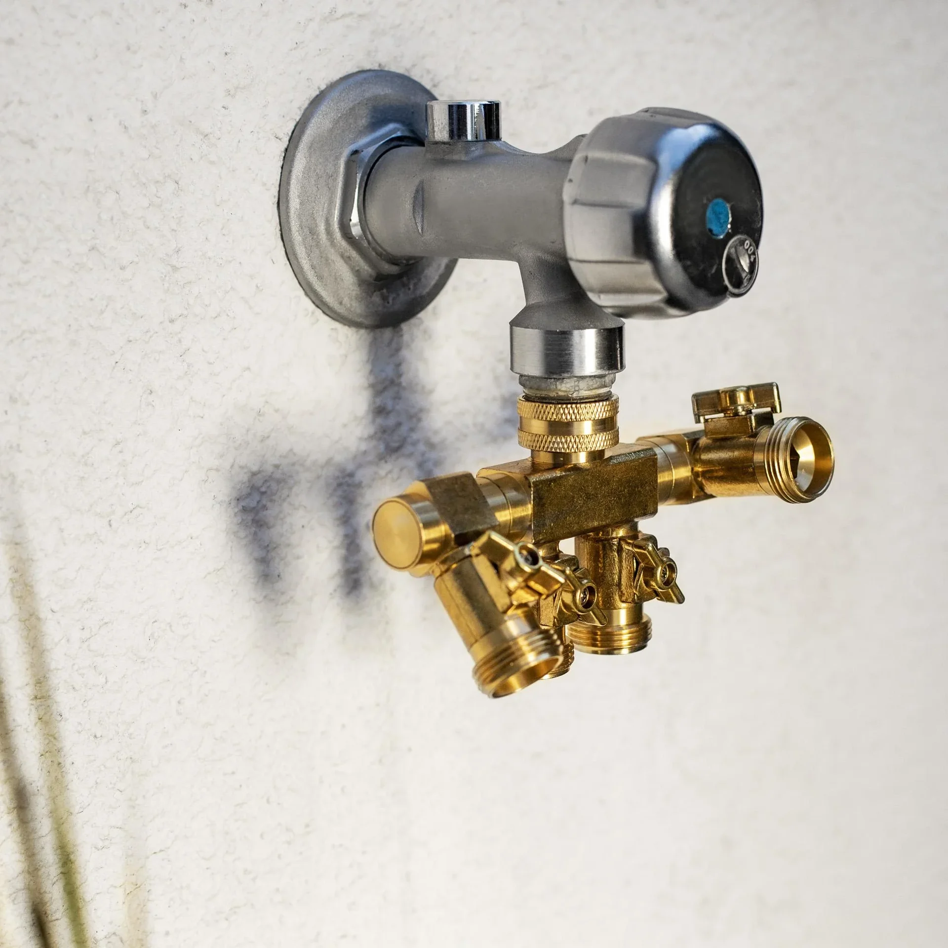 4 Wege Wasserverteiler - 4 Zapfstellen Außengewinde 3/4" - 1