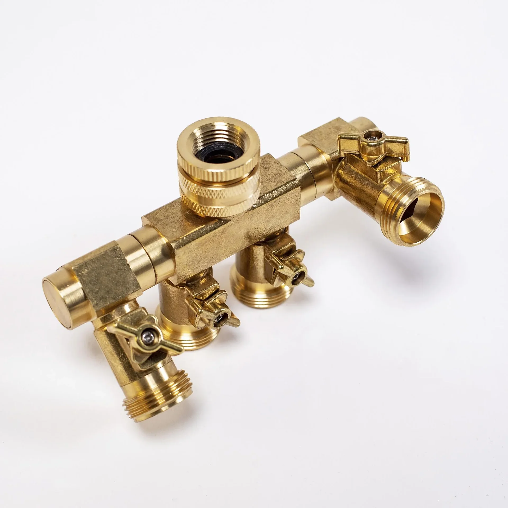 4 Wege Wasserverteiler - 4 Zapfstellen Außengewinde 3/4" - 3