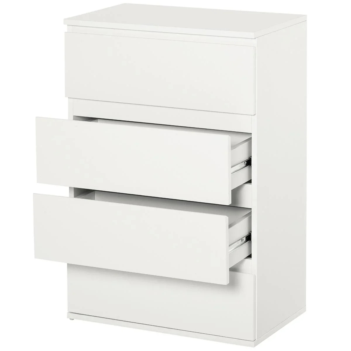 Schubladenschrank Büroschrank mit 4 Schubladen, abnehmbar, Grifflose, kugelgelagerte Führungen mit kippsicheren Zuglasch - 1