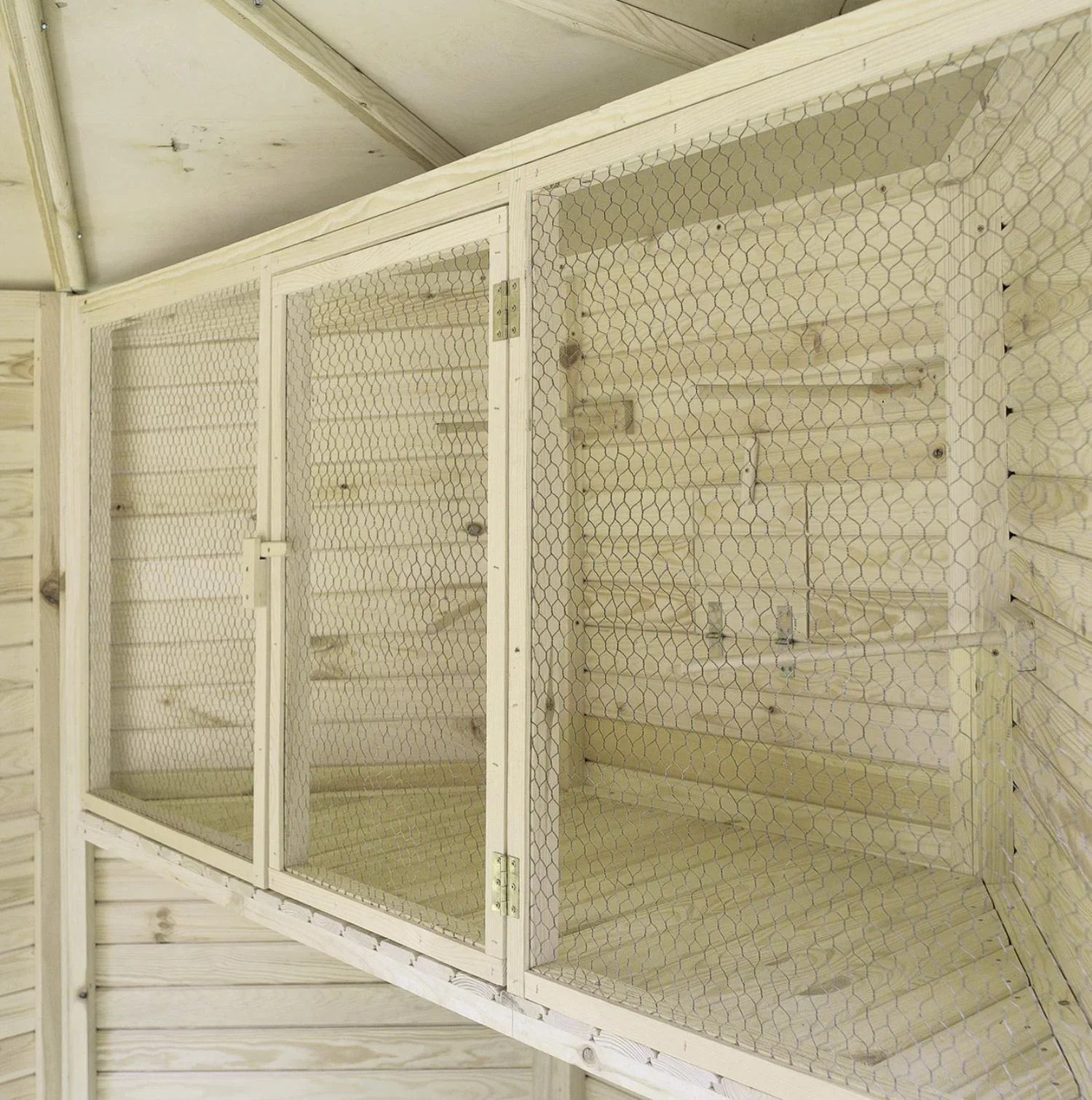 8-eck Voliere mit Vogelkäfig + Eingangsschleuse - 0