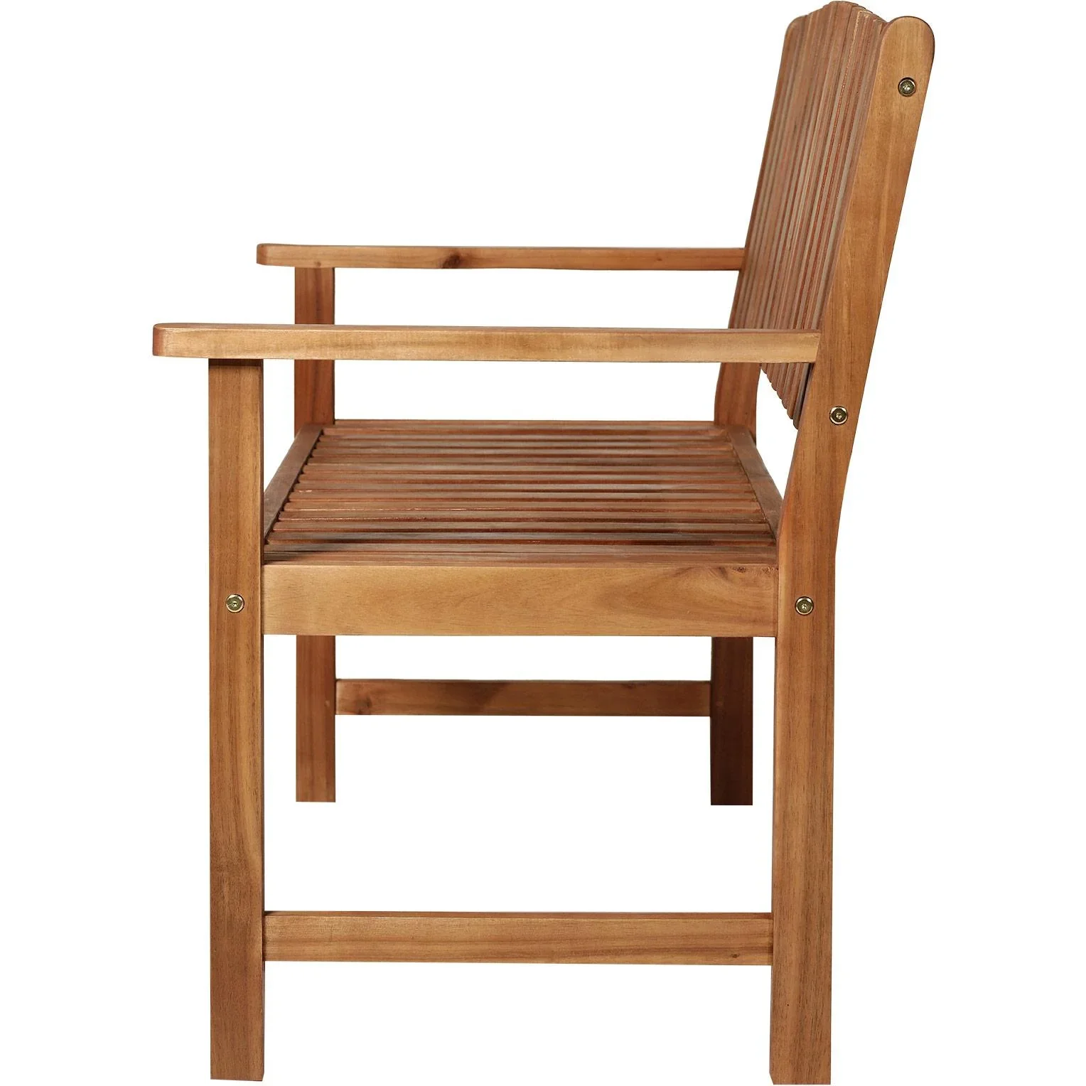 2-Sitzer Sitzbank Gartenbank Holzbank mit Armlehne Landhausstil Akazienholz Rotbraun 120 x 65 x 91,5 cm - 0