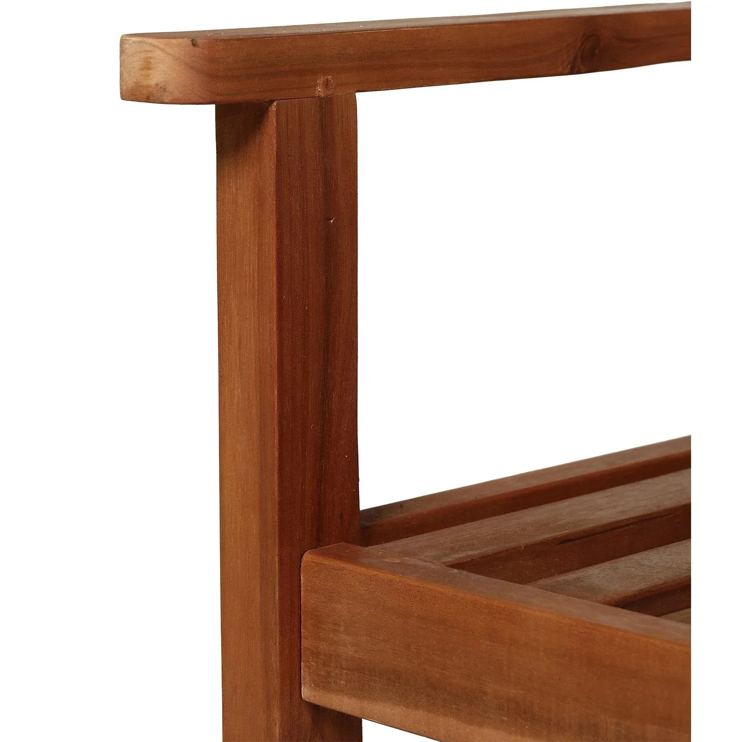 2-Sitzer Sitzbank Gartenbank Holzbank mit Armlehne Landhausstil Akazienholz Rotbraun 120 x 65 x 91,5 cm - 1