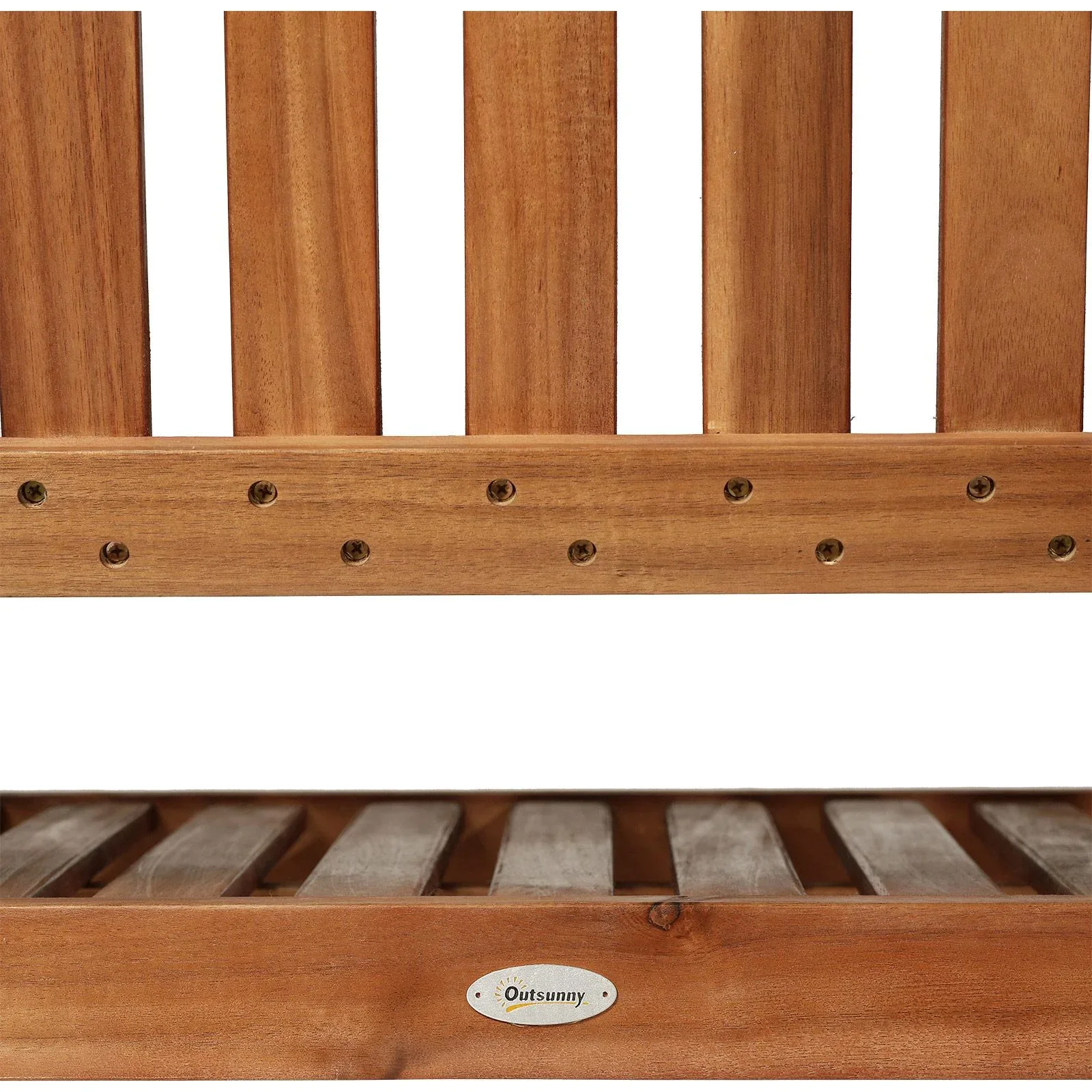 2-Sitzer Sitzbank Gartenbank Holzbank mit Armlehne Landhausstil Akazienholz Rotbraun 120 x 65 x 91,5 cm - 4