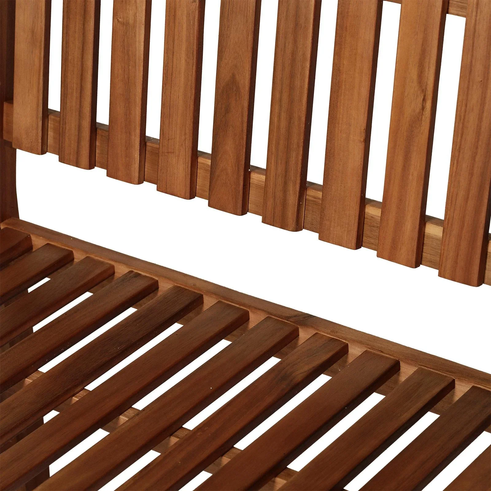 2-Sitzer Sitzbank Gartenbank Holzbank mit Armlehne Landhausstil Akazienholz Rotbraun 120 x 65 x 91,5 cm - 5