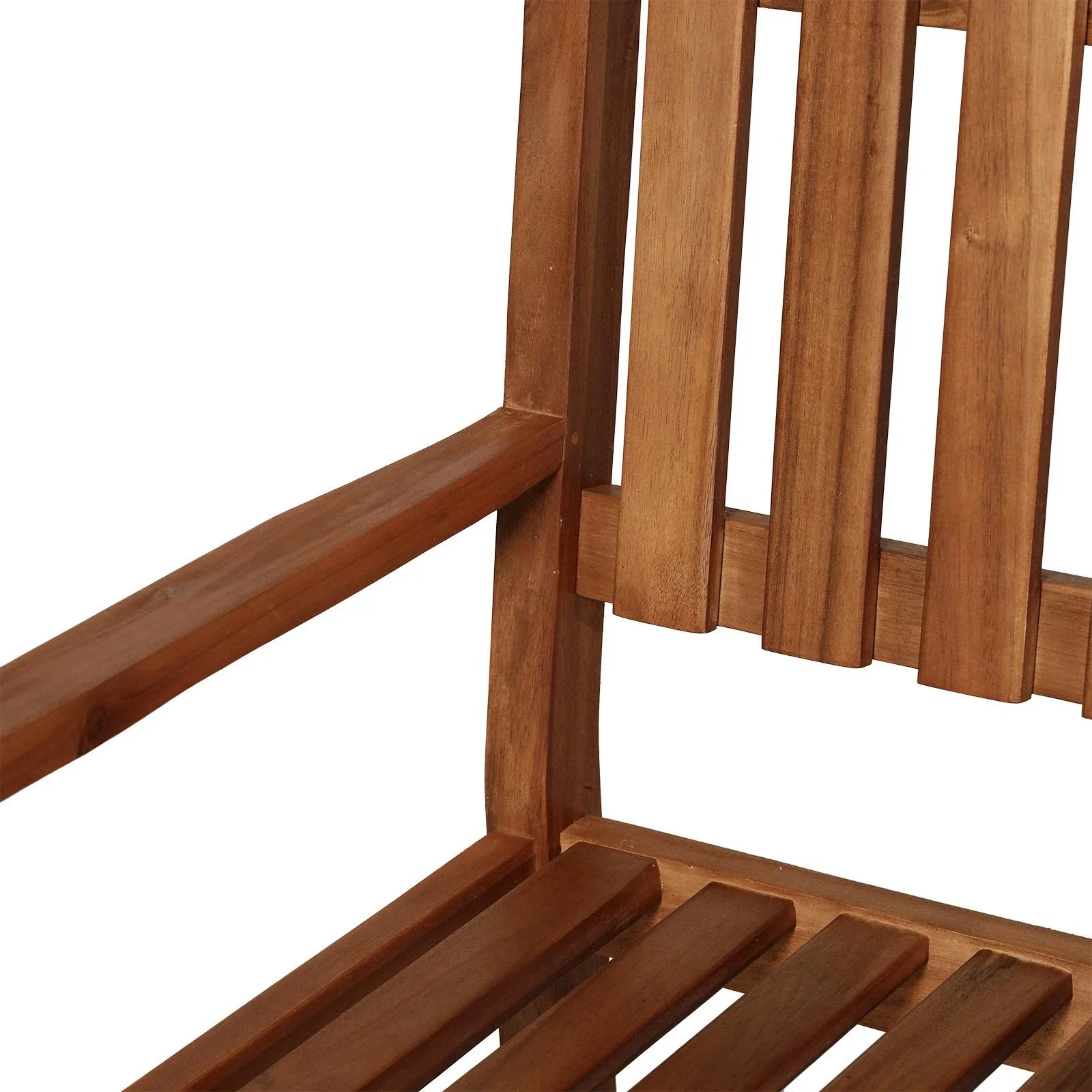 2-Sitzer Sitzbank Gartenbank Holzbank mit Armlehne Landhausstil Akazienholz Rotbraun 120 x 65 x 91,5 cm - 6