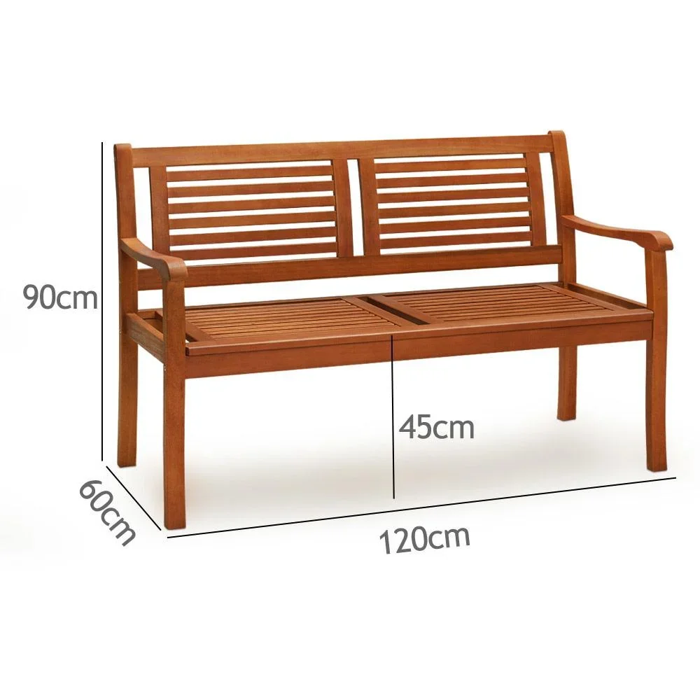 Gartenbank Eukalyptusholz 120x60x90cm FSC-zertifiziert - 5