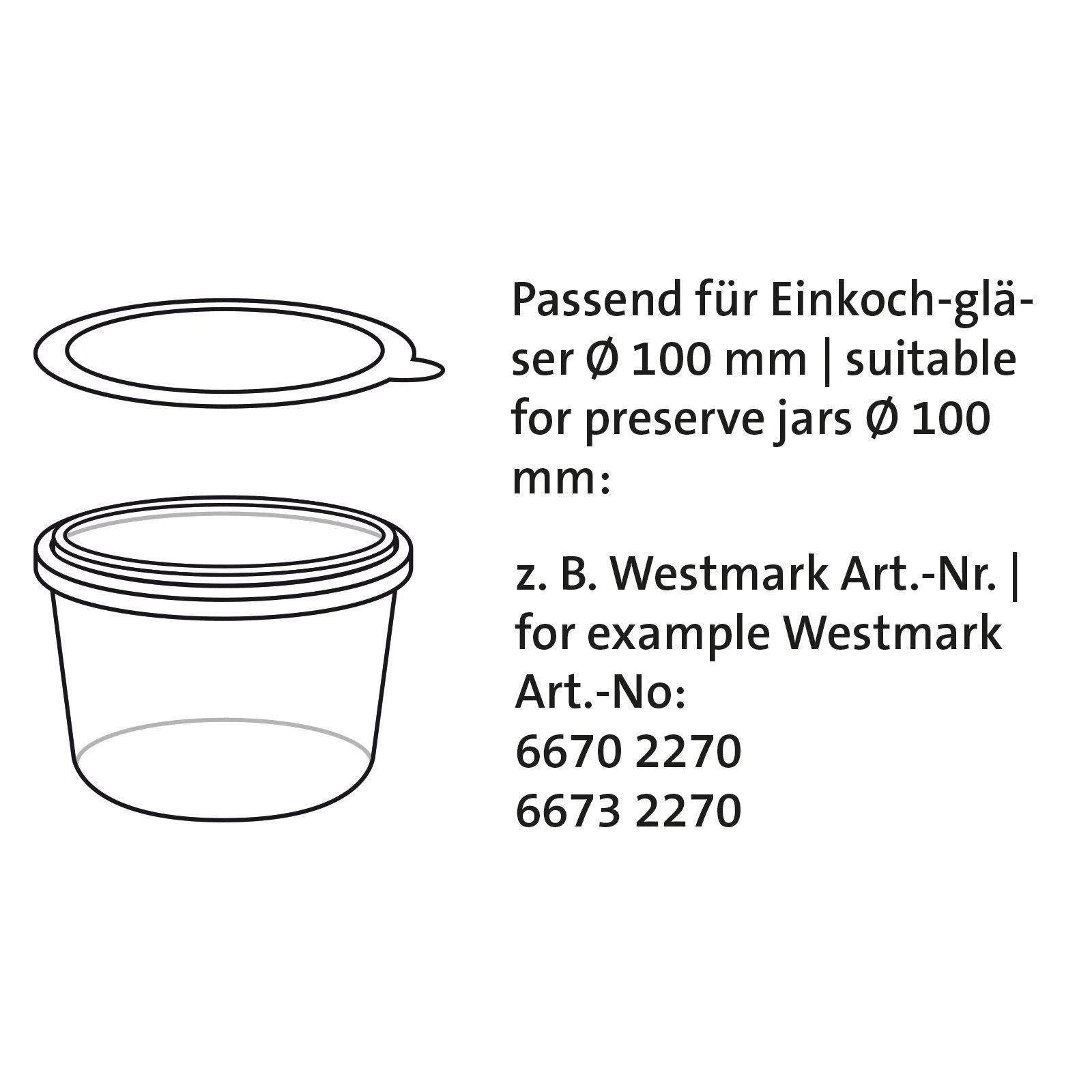 Einkoch-Gummiringe, 94 x 108 mm, Einfüllmündung 100 mm, 6 Stück - 1