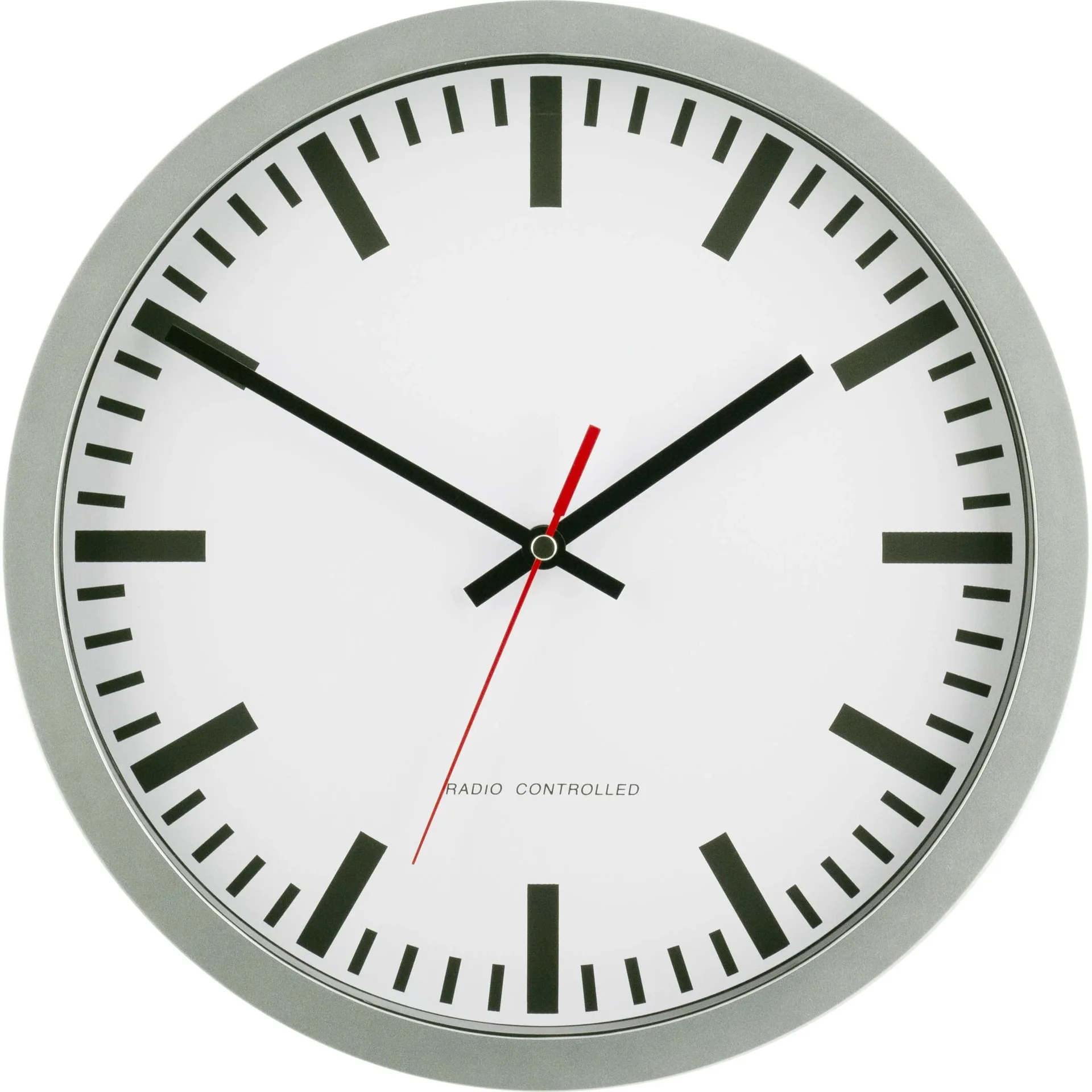 Funkwanduhr 30 cm, silber - 0