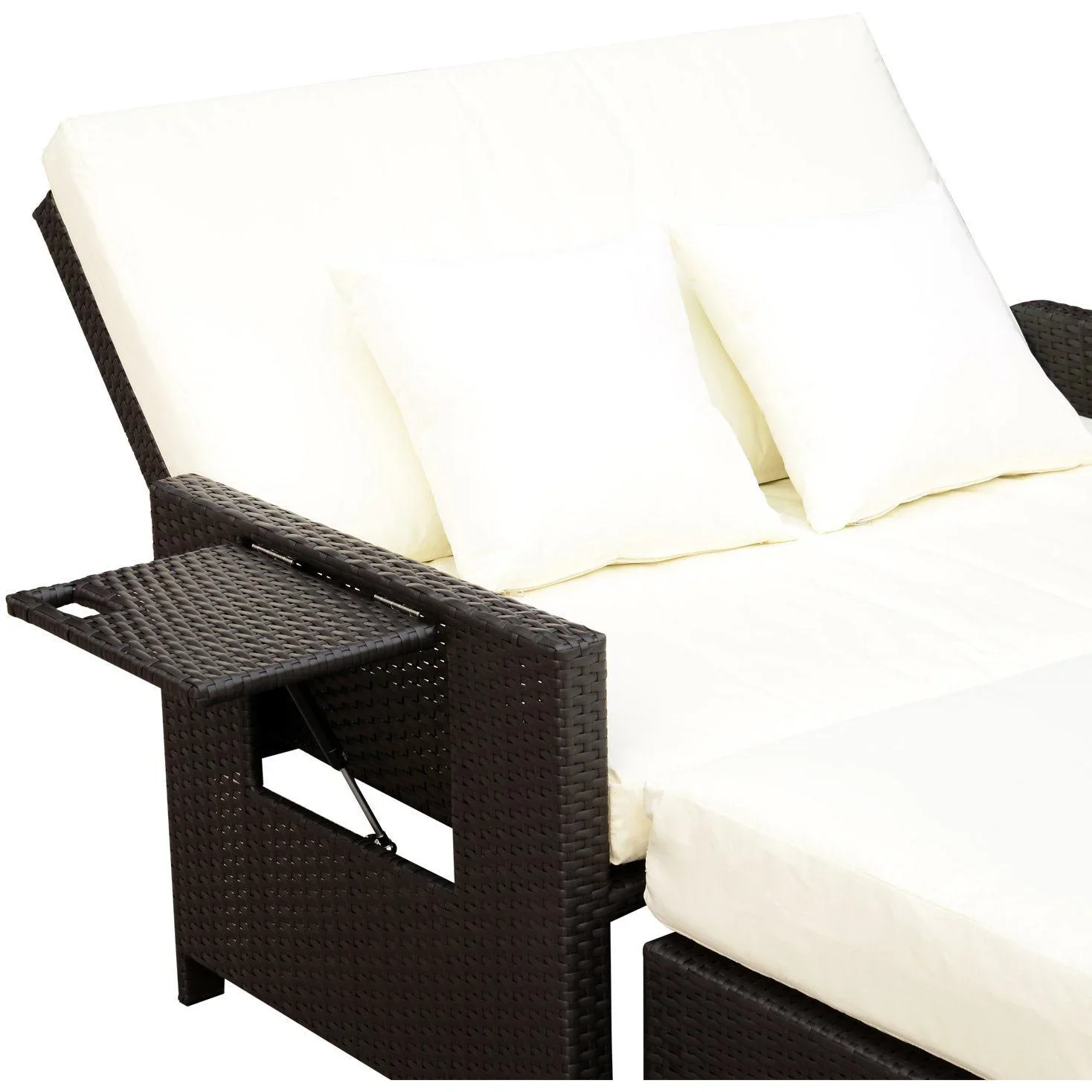 Polyrattan Lounge-Sofa mit Kissen - 0
