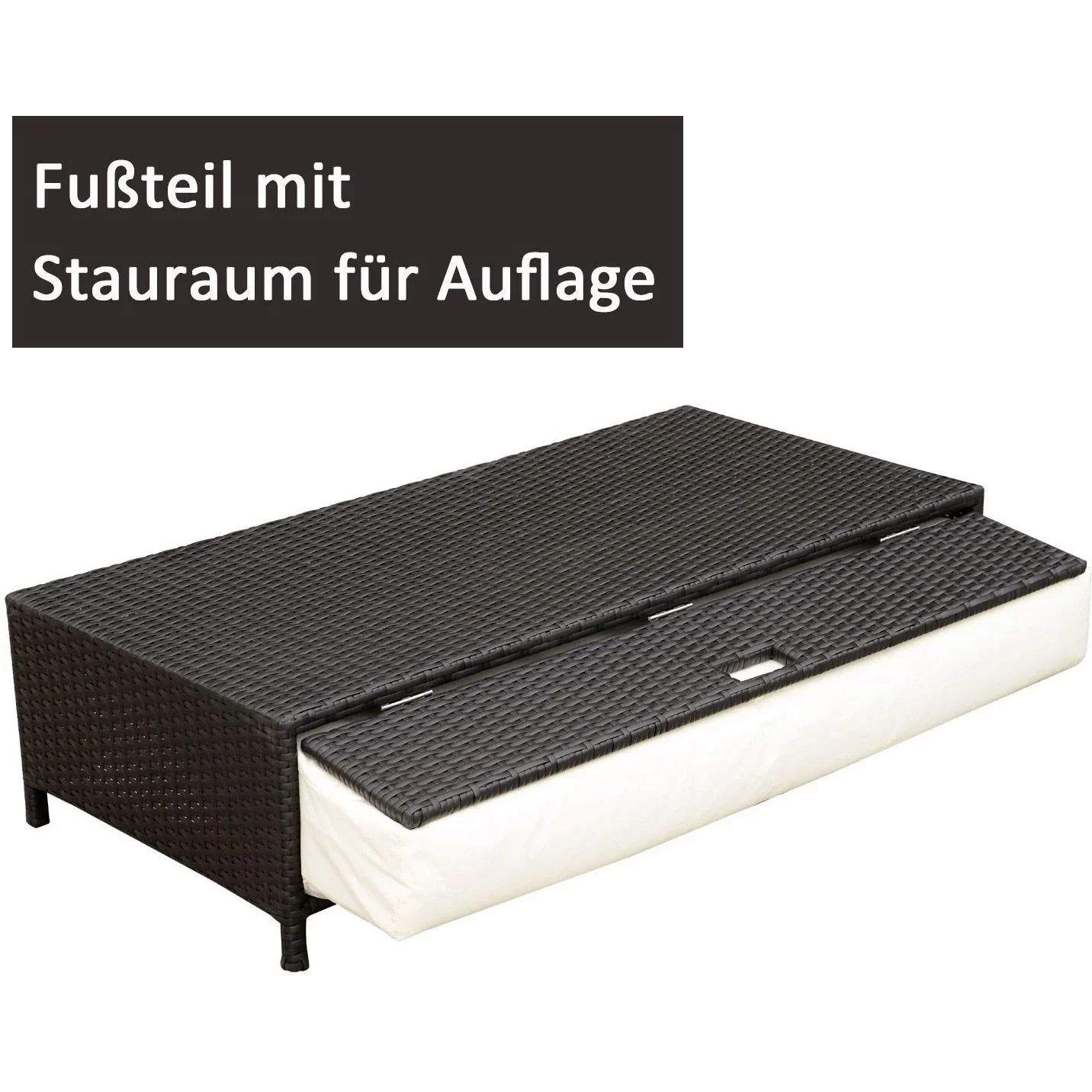 Polyrattan Lounge-Sofa mit Kissen - 1