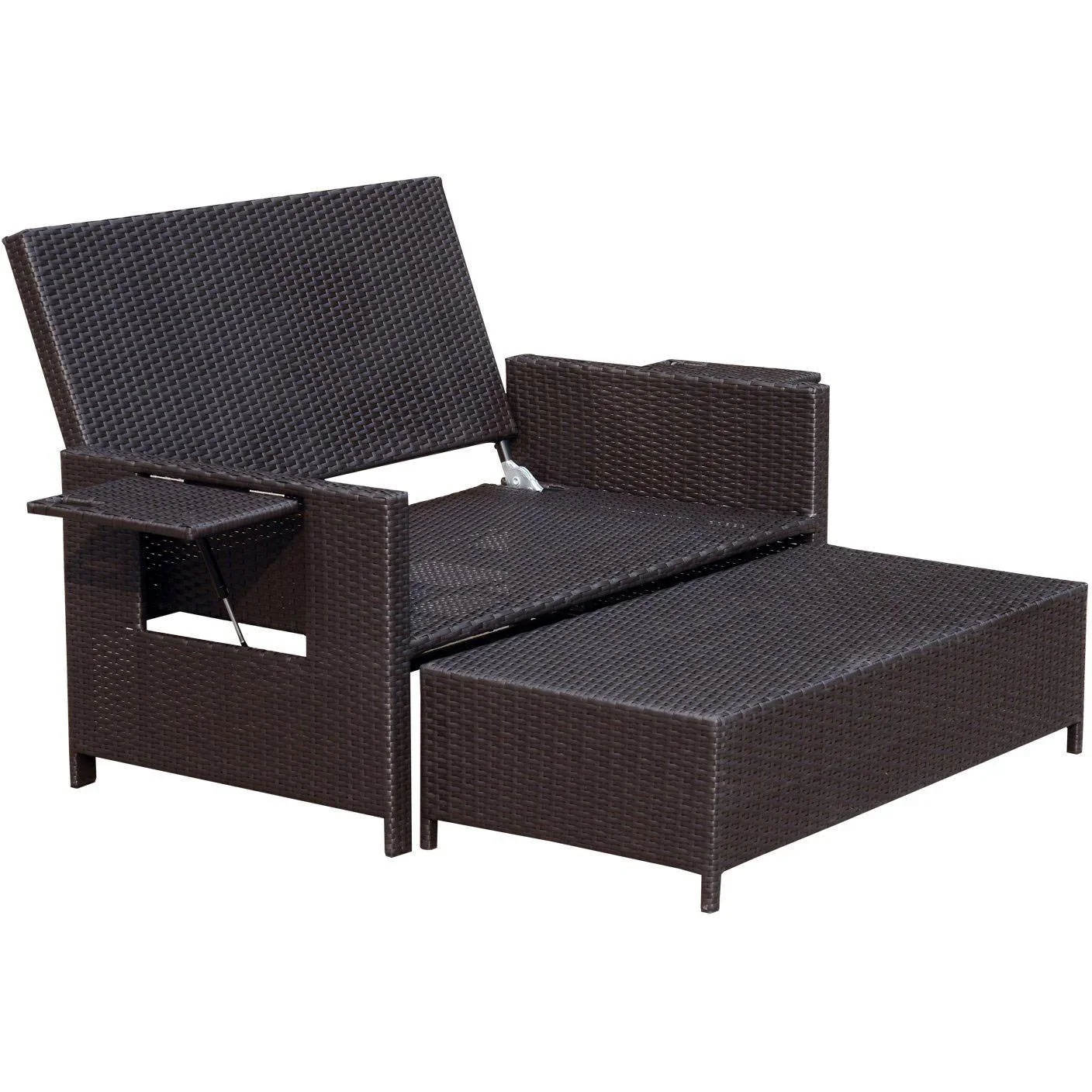 Polyrattan Lounge-Sofa mit Kissen - 2