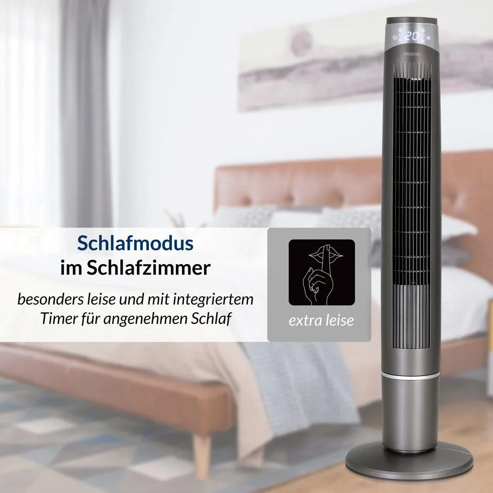 Turmventilator grau 120cm inkl. Fernbedienung - 0