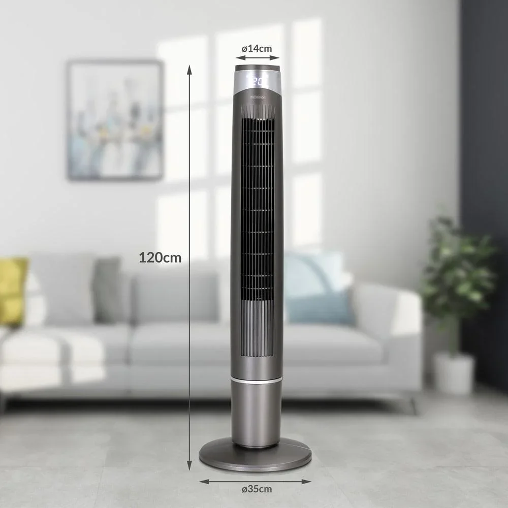 Turmventilator grau 120cm inkl. Fernbedienung - 3