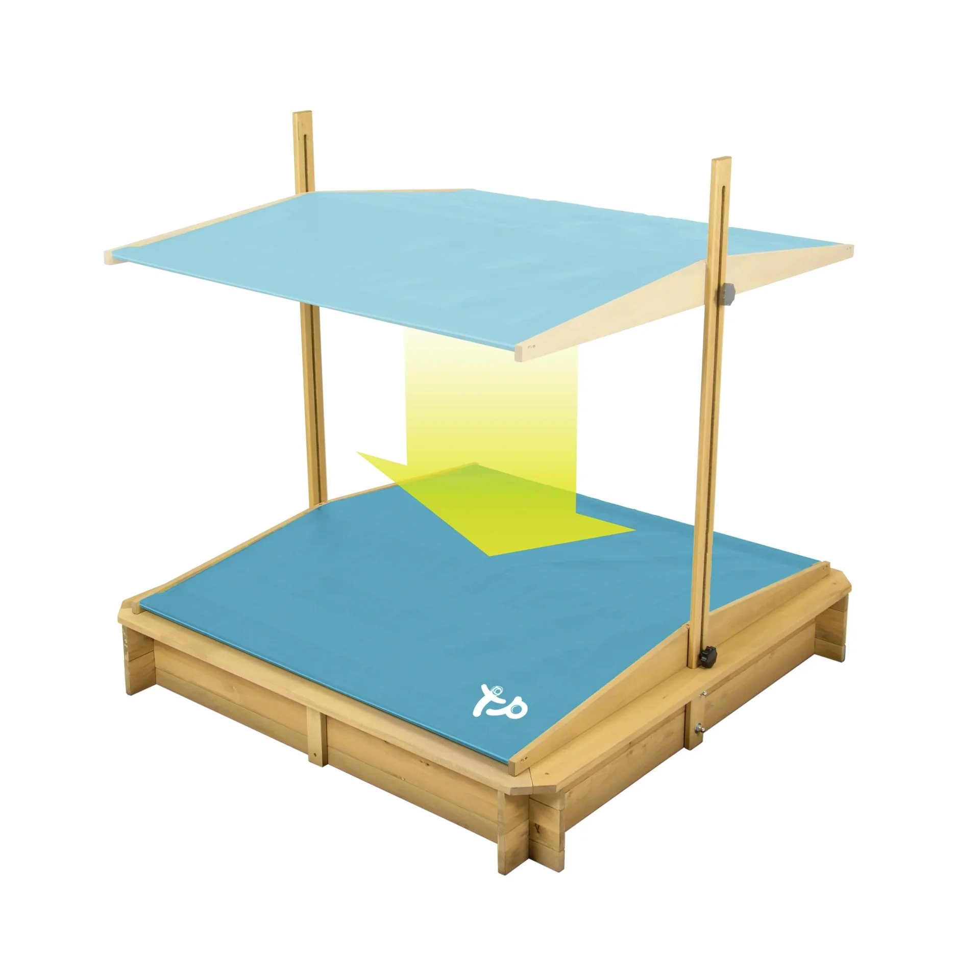 Sandkasten mit Sonnendach, Holz - 1