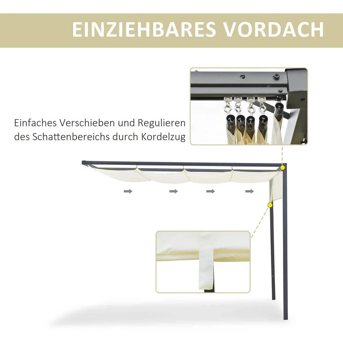 7-teiliges Gartenmöbel-Set mit Sonnenschirmöffnung im Tisch, Pappelholz, Farbe Teak - 2