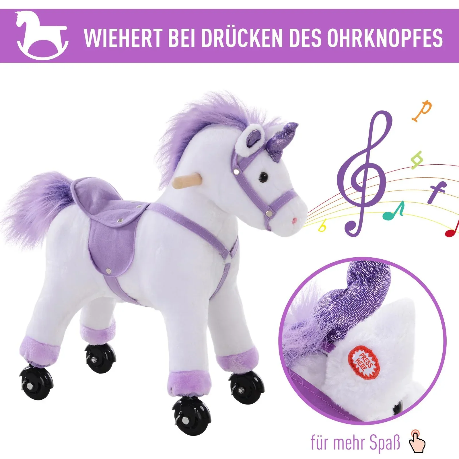 Plüsch-Einhorn auf Rollen - 5