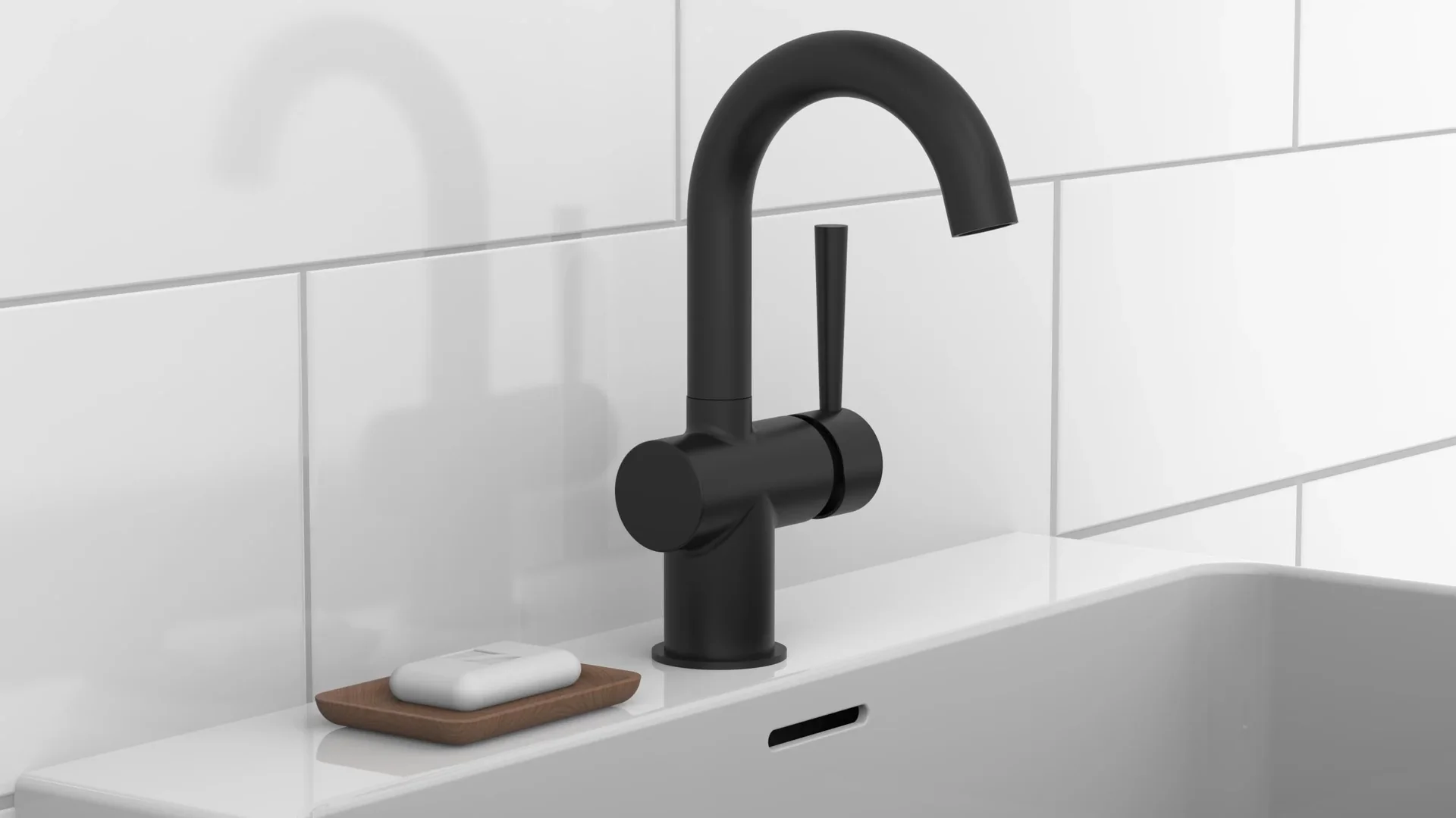 Waschtischarmatur "CORNWALL", Schwarz matt - 2