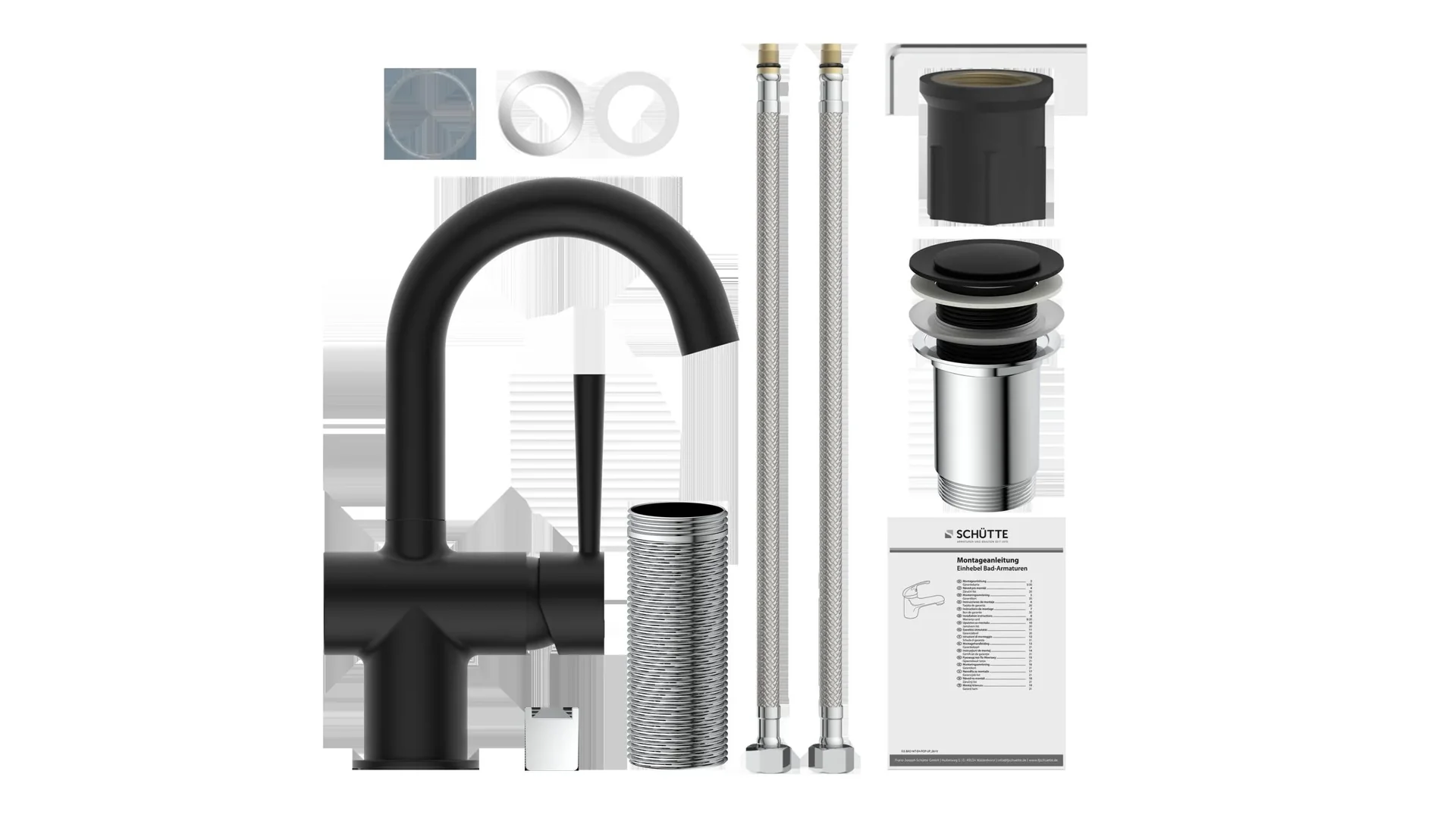 Waschtischarmatur "CORNWALL", Schwarz matt - 8