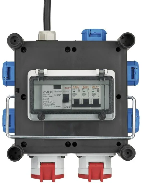 Kompakter Gummi-Stromverteiler BSV 3 FI/16 2 IP44 - 4