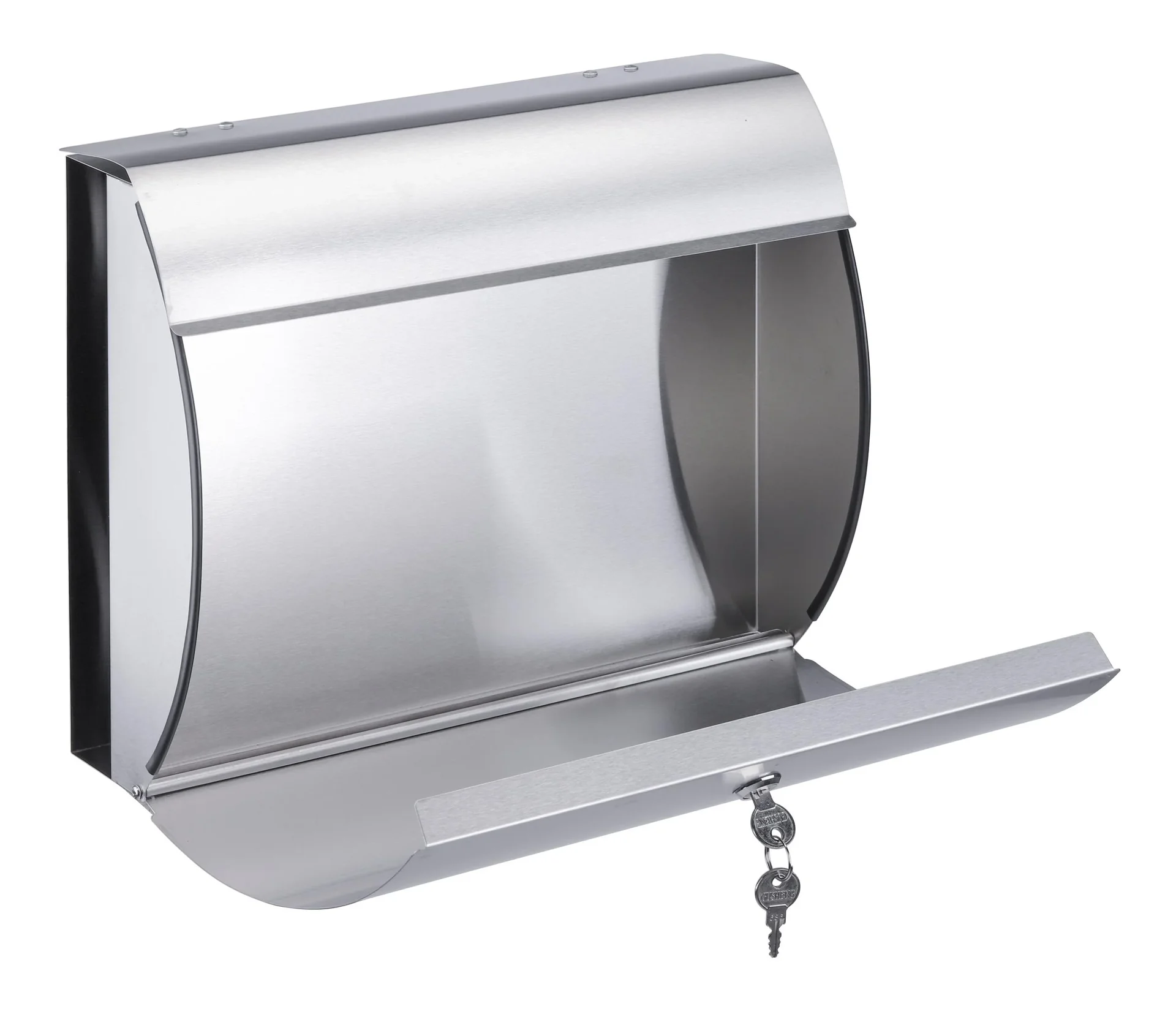 Briefkasten aus Edelstahl mit Zeitungsfach - 4