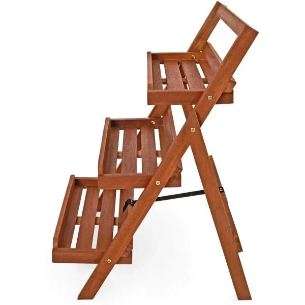 Blumentreppe 3 Stufen Akazienholz - 2