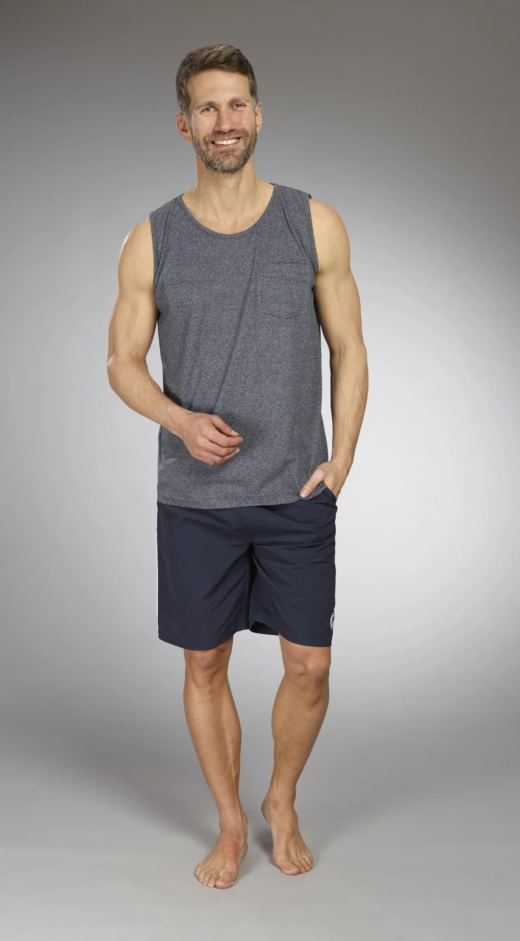Tank Top, Farbe marine/melange, Gr.M - 0