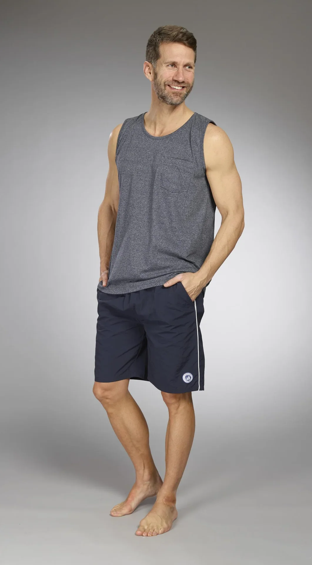 Tank Top, Farbe marine/melange, Gr.M - 1