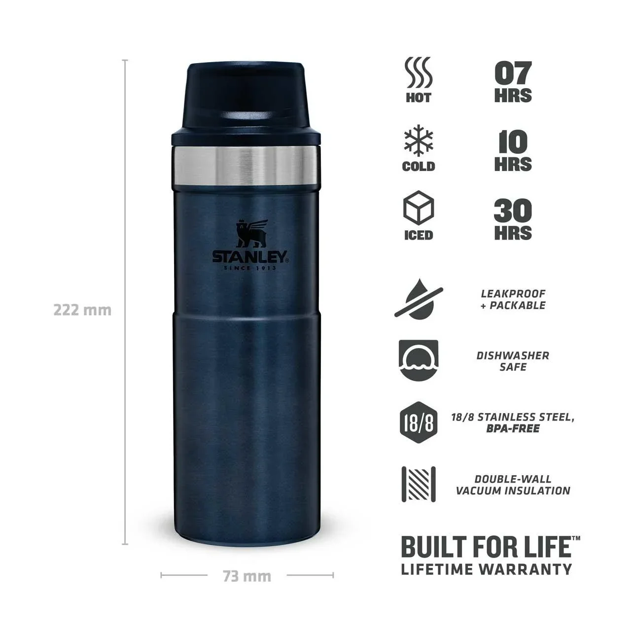 Classic Trigger-Action Travel Mug 0,473 l, Stahl 18/8, Vakuumisoliert, Nightfall blau - 2