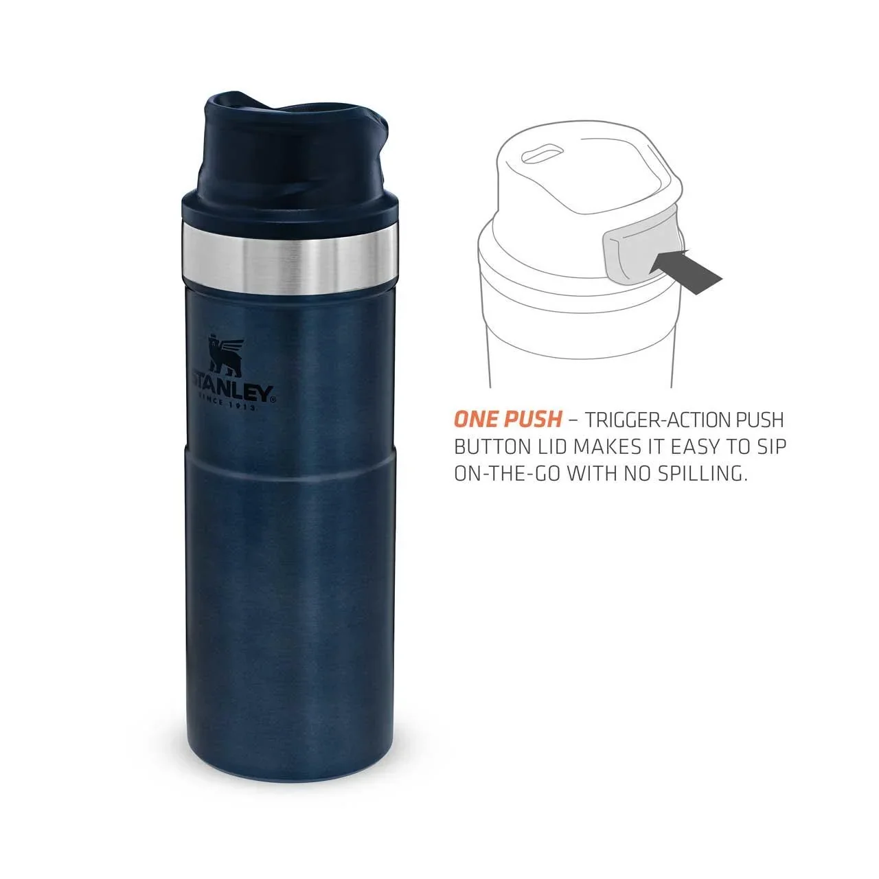 Classic Trigger-Action Travel Mug 0,473 l, Stahl 18/8, Vakuumisoliert, Nightfall blau - 4