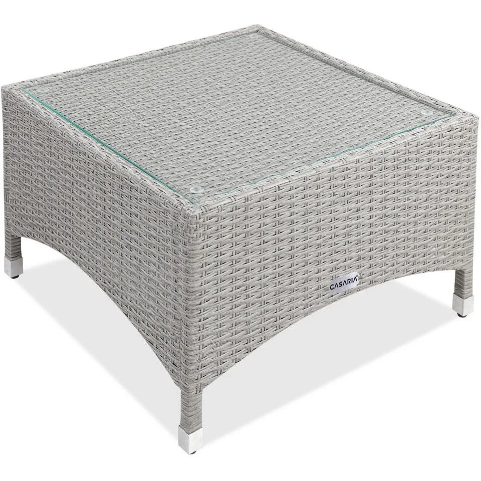 Polyrotan Beistelltisch Grau, 58 x 58 x 42 cm - 0