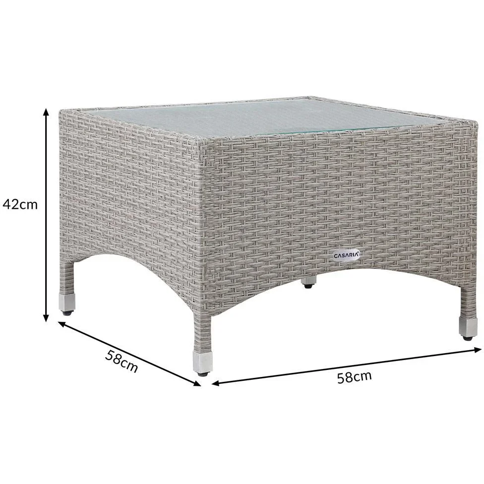 Polyrotan Beistelltisch Grau, 58 x 58 x 42 cm - 1