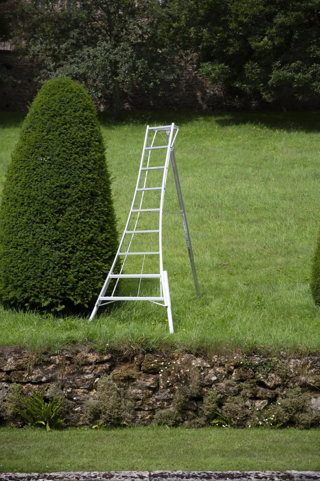 Leiter 3-Holm-Gartenleiter höhenverstellbar 127x210x270 cm Silber - 4