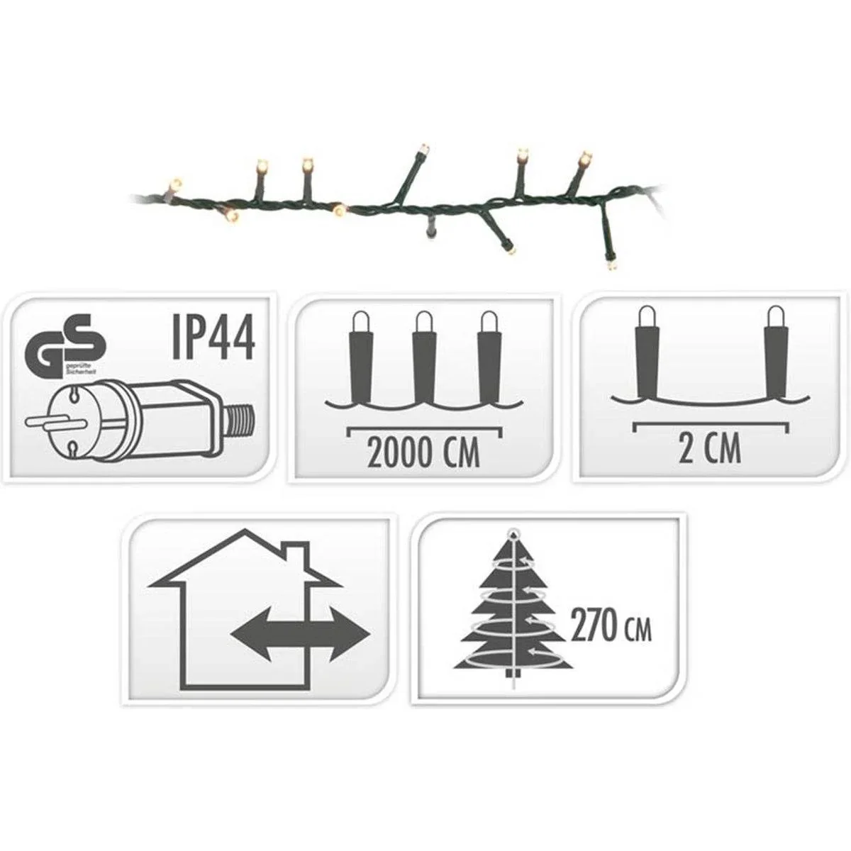 Weihnachtsbeleuchtung Snakelight 1000 LED - 40 Meter - warmweiß - Microcluster - 2