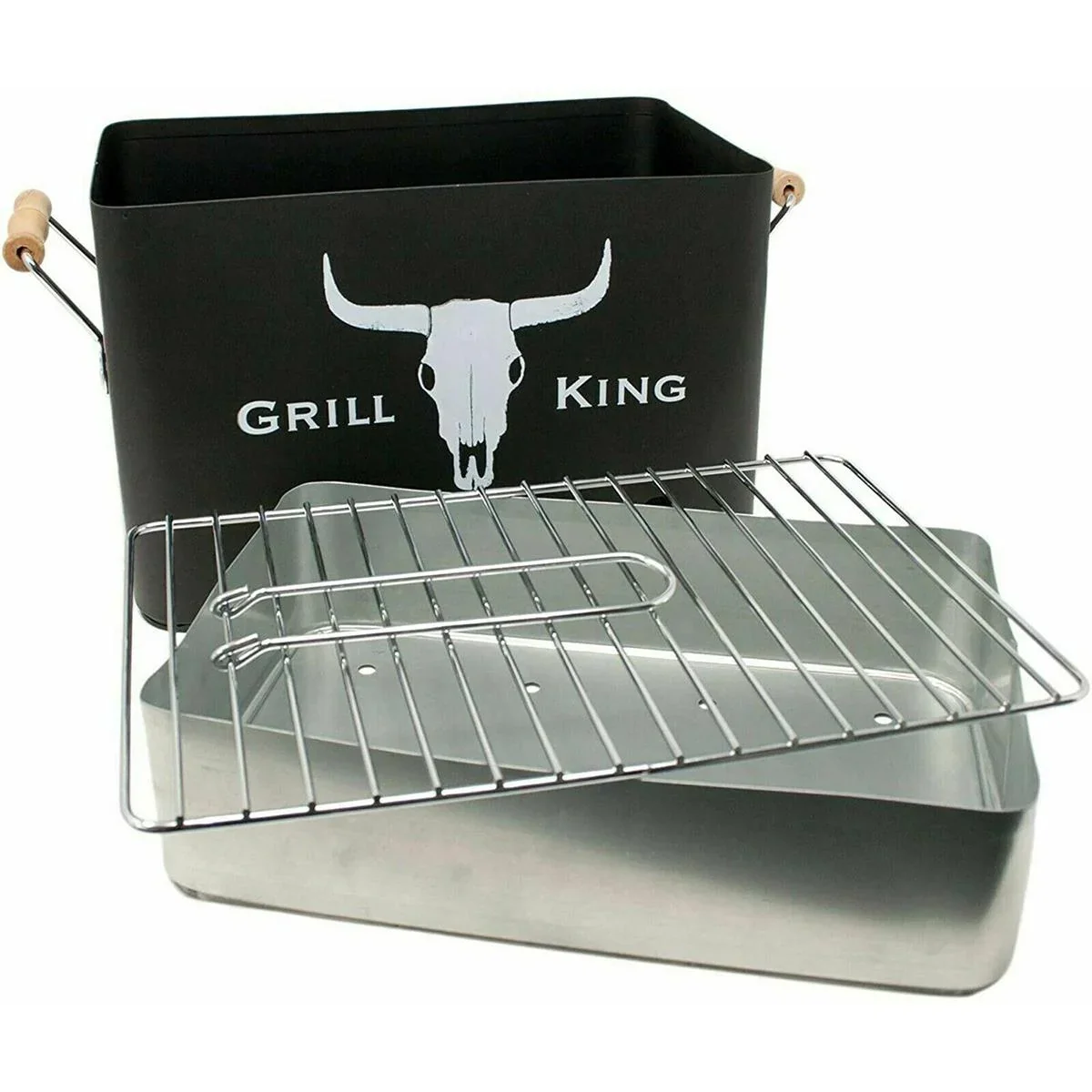 Grill King Holzkohlegrill - Rechteckig - Mattschwarz - 32x20x20 cm - 0