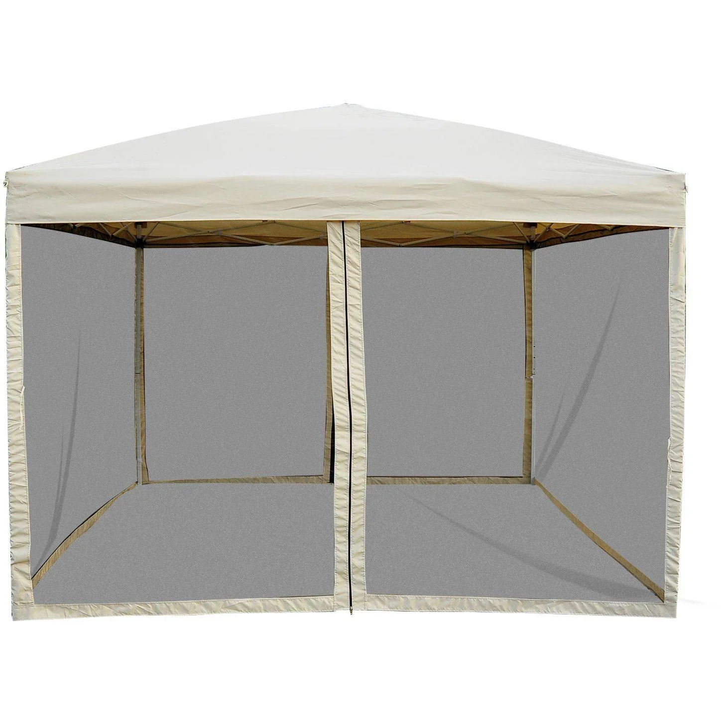 Faltpavillon Faltzelt mit Seitenwänden 3x3m Stahl Beige - 4