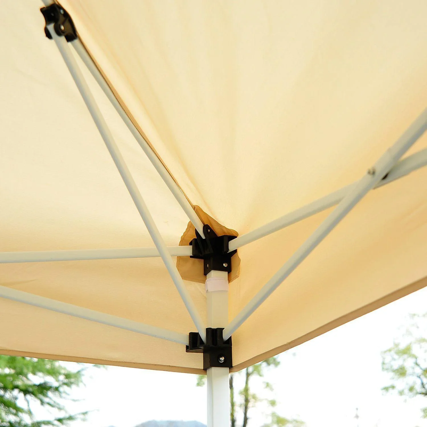Faltpavillon Faltzelt mit Seitenwänden 3x3m Stahl Beige - 7