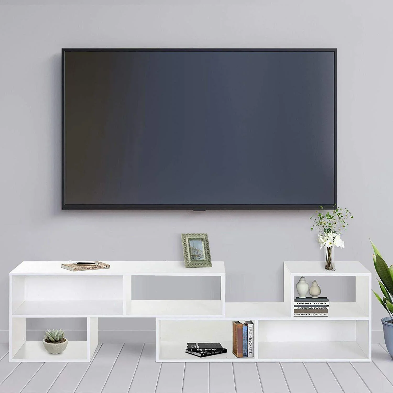 Bücherregal Standregal Aktenregal 2-teilige Regale Büroregal MDF Weiß 120 x 35 x 50 cm - 0