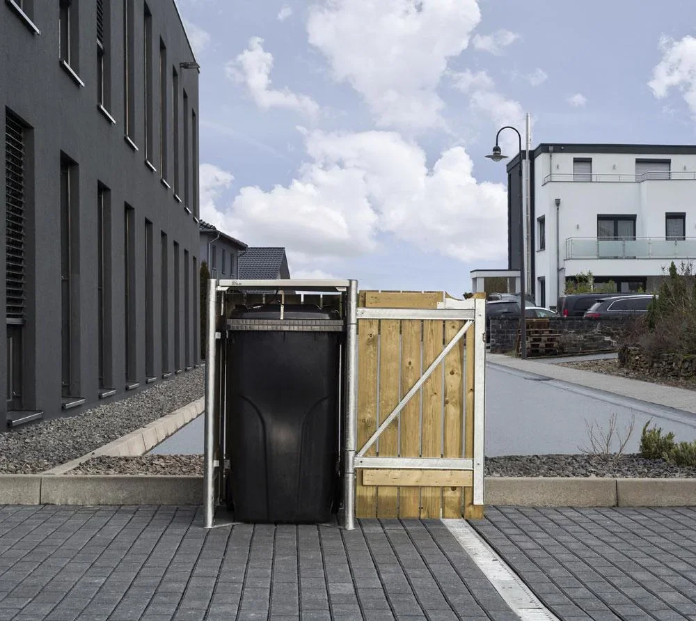 Mülltonnenbox 240 l, Holz, natur, 1er - 6