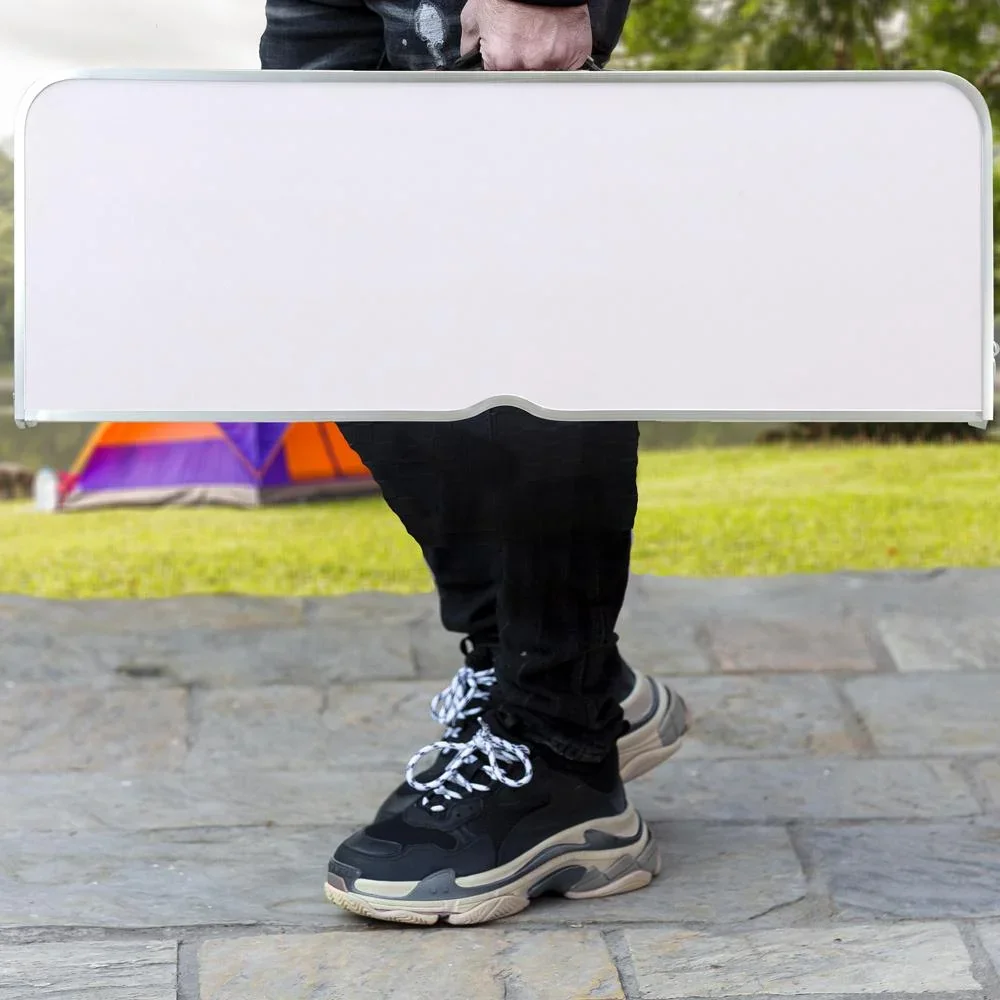 Campingbank 3 Stück weiß Aluminium klappbar - 1