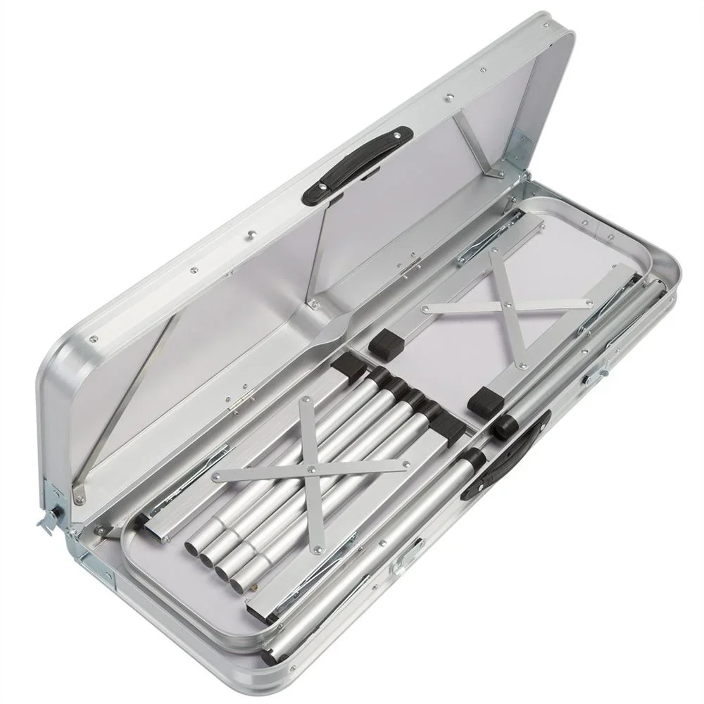 Campingbank 3 Stück weiß Aluminium klappbar - 4