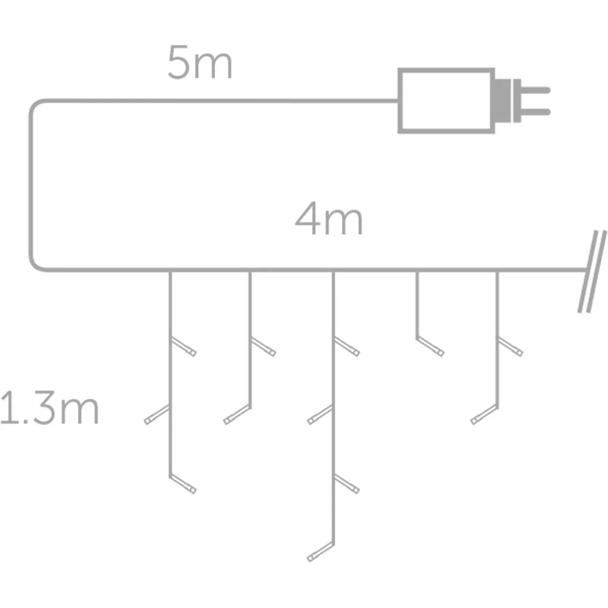 Vellight Eiszapfen-Weihnachtsbeleuchtung - 4 x 1,3 M - 300 LEDs - Warmweiß - Innen & Außen - 1
