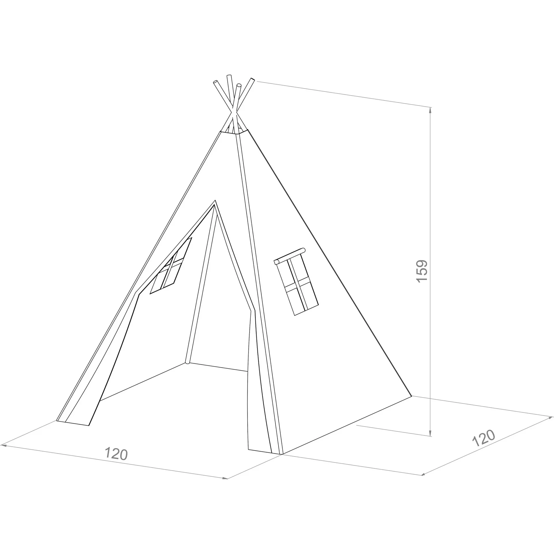Alba Tipi Zelt Grau - 2