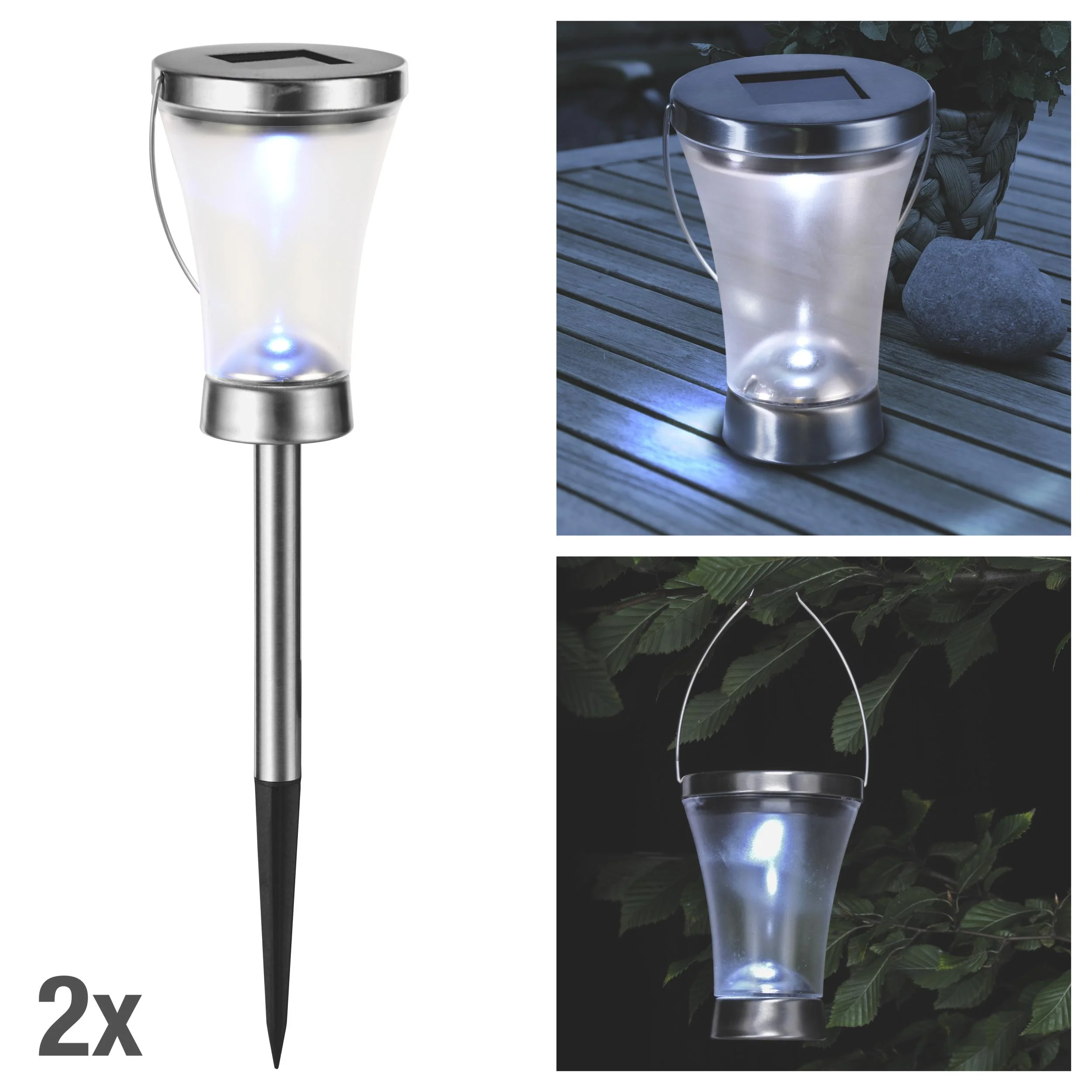 LED Solarlampe 3in1, 2er Set - 1