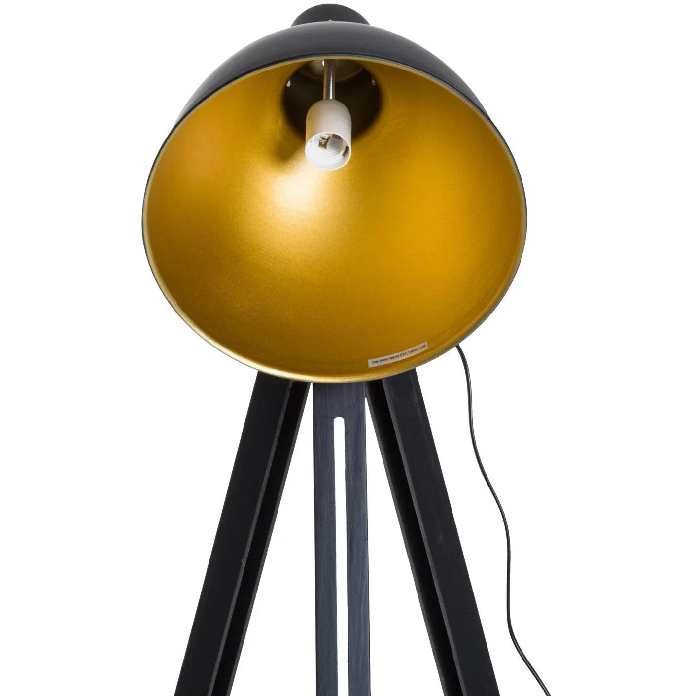 Stehlampe Dreibein Stehleuchte höhenverstellbar 108-152cm E27 Industrial Schwarz - 1