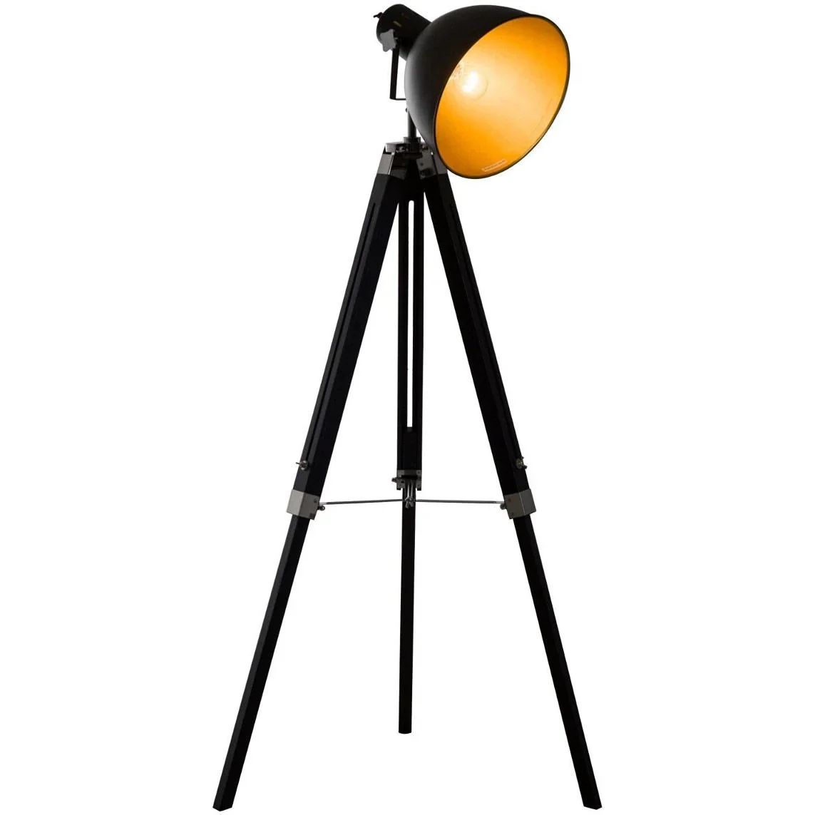 Stehlampe Dreibein Stehleuchte höhenverstellbar 108-152cm E27 Industrial Schwarz - 2