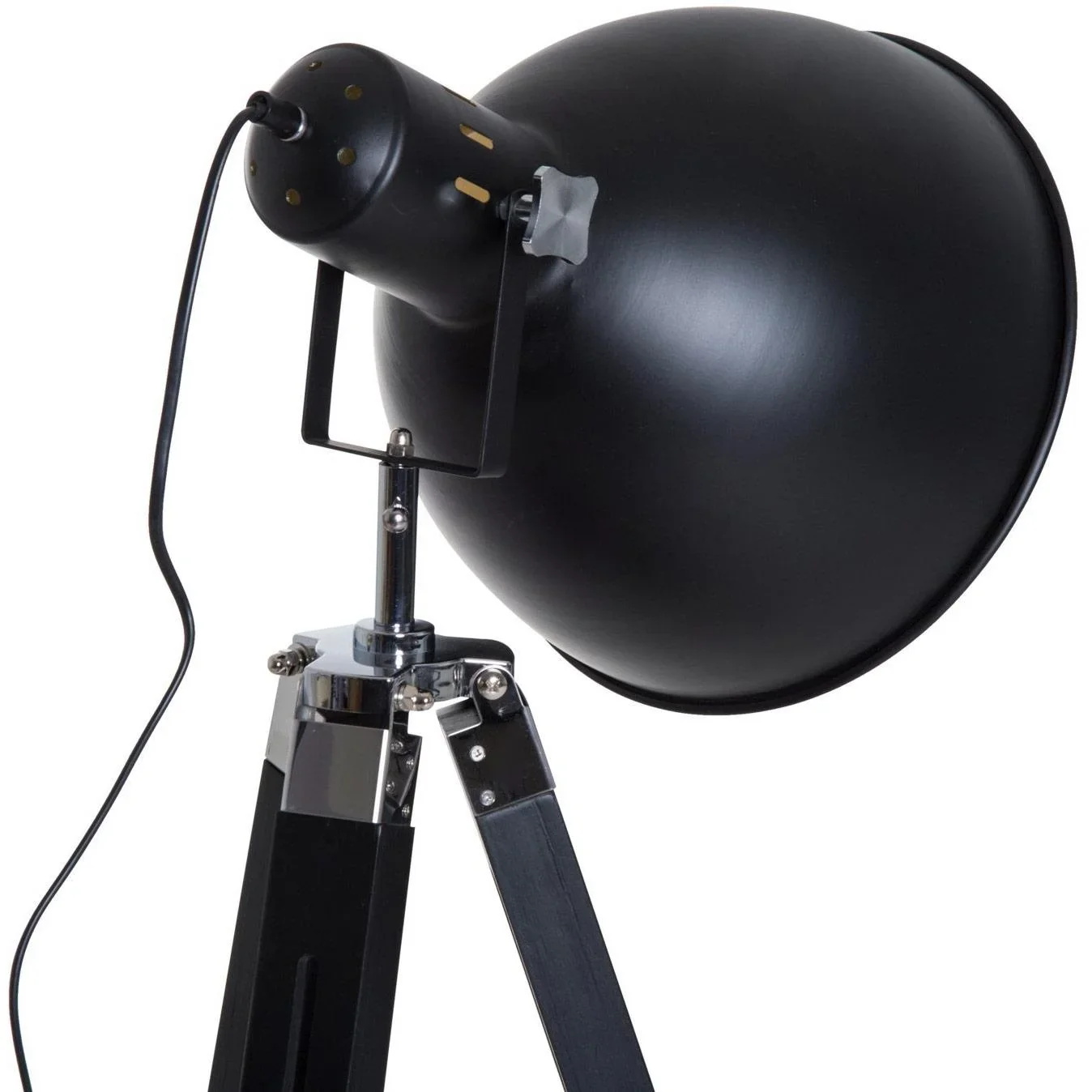 Stehlampe Dreibein Stehleuchte höhenverstellbar 108-152cm E27 Industrial Schwarz - 3