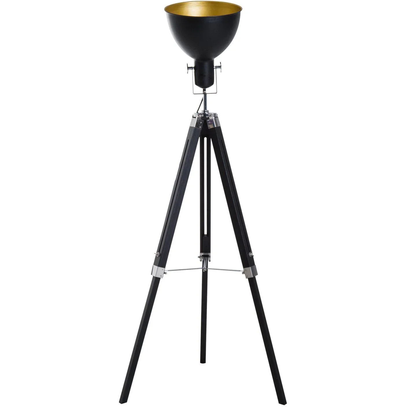 Stehlampe Dreibein Stehleuchte höhenverstellbar 108-152cm E27 Industrial Schwarz - 7
