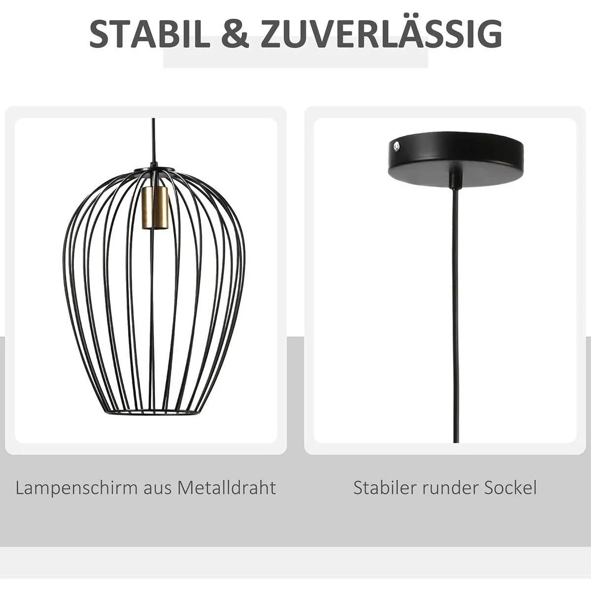 Pendelleuchte Hängeleuchte Hängelampe modern Pendellampe für Büro Wohnzimmer Esszimmer Metall Schwarz Ø26 x 130 cm - 0