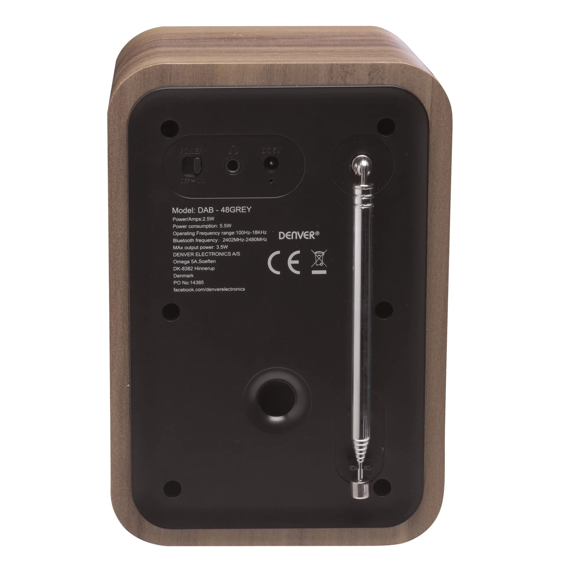 Radio mit elegantem Holz Design und Bluetooth Funktion, grau - 4