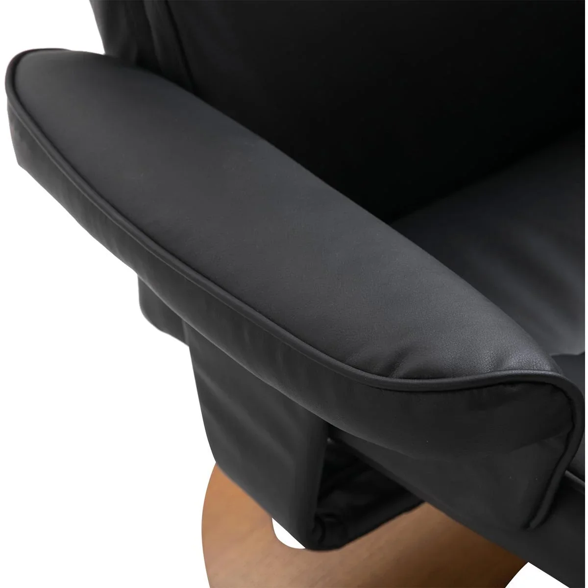 Fernsehsessel mit Hocker schwarz - 3